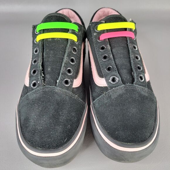 Vans Lazy Oaf Old Skool Platform Black Suede Heart Cutouts Bad For You Size 5 - Picture 6 of 16